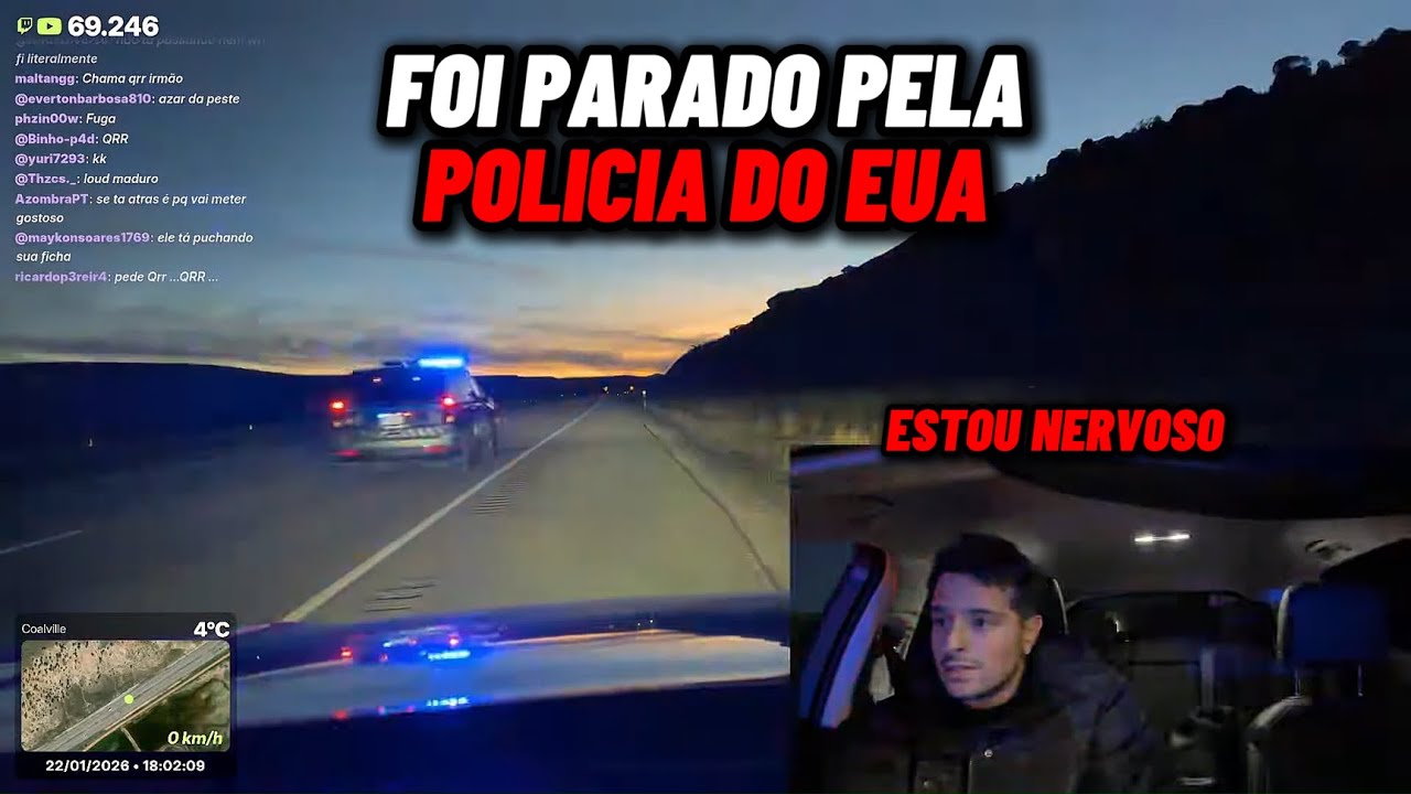 CORINGA FICOU EM CHOQUE AO SER PARADO PELA POLICIA DOS ESTADOS UNIDOS PELA PRIMEIRA VEZ