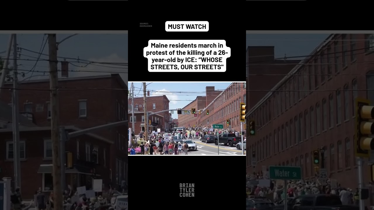 Maine residents march in protest of the killing of a 26-year-old by ICE