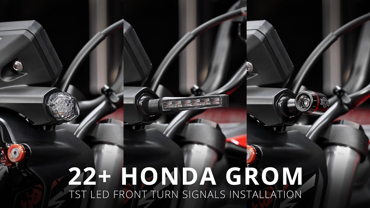 Как установить светодиодные передние указатели поворота на Honda Grom 2022+ от TST Industries