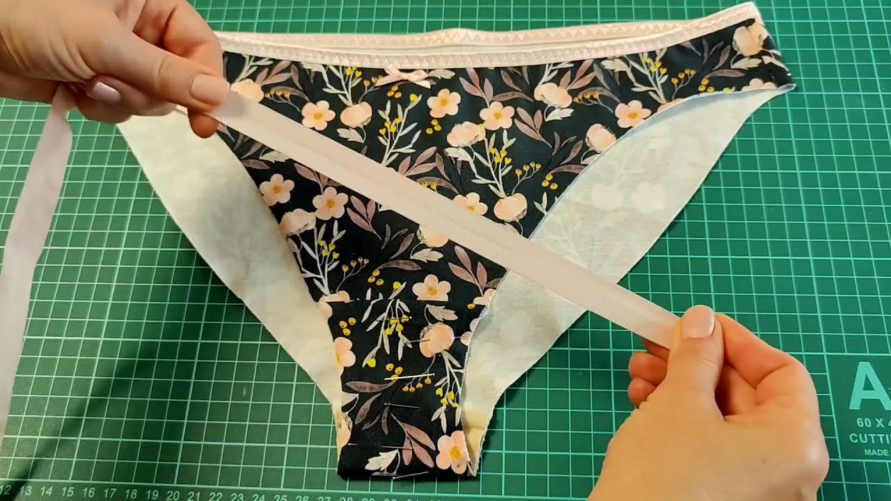 Bund- und Beinausschnitte mit Falzgummi einfassen - Variante 1. Slip Nähen