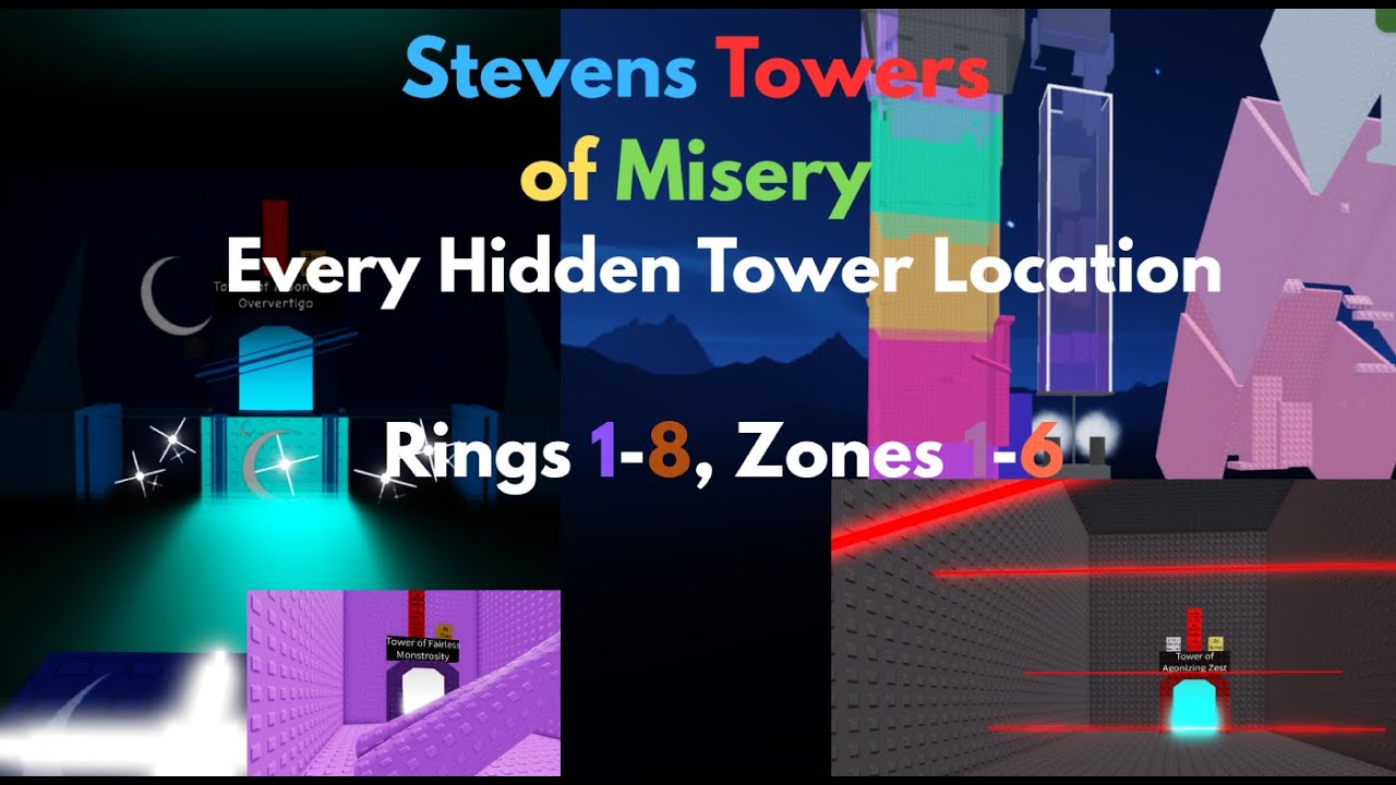 Every Hidden Tower + Tower Rush Location (Stevens Towers of Misery), Ring 1-8, Zone 1-6 