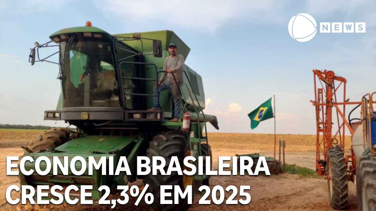 Economia brasileira cresce 2,3% em 2025 puxada pela agropecuária, aponta IBGE