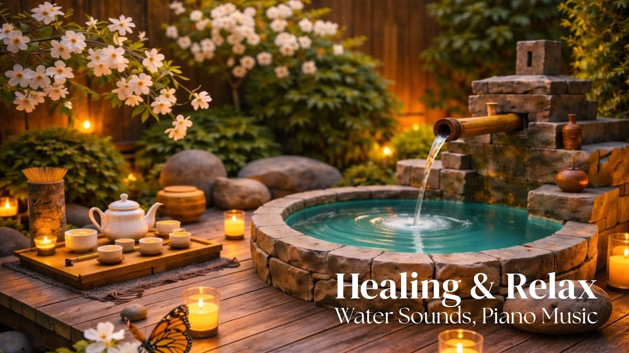 Relaxing Water Sounds & Piano 🌿 Zen Music for Study, Sleep & Relaxation