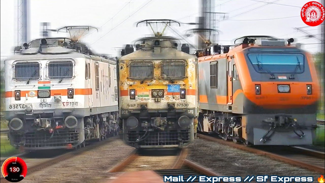 🔥 High Speed Corridor 130 Vs 110 Kmph Action RAJDHANI + SARAIGHAT + POORVA Express 