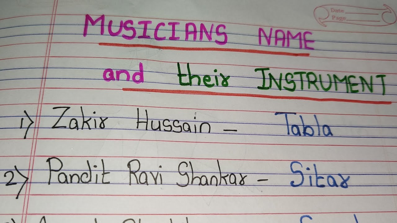 Musicians Names and their Instruments // Famous Musicians and their Instruments