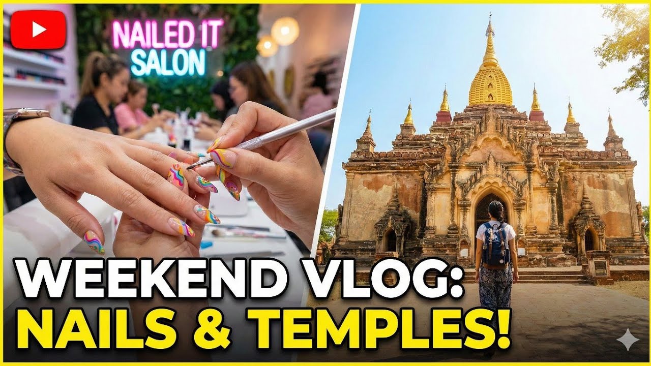 Blue Cat-Eye Nail Refill at Nailed It! By Henna Impressions + Temple Visit Vlog