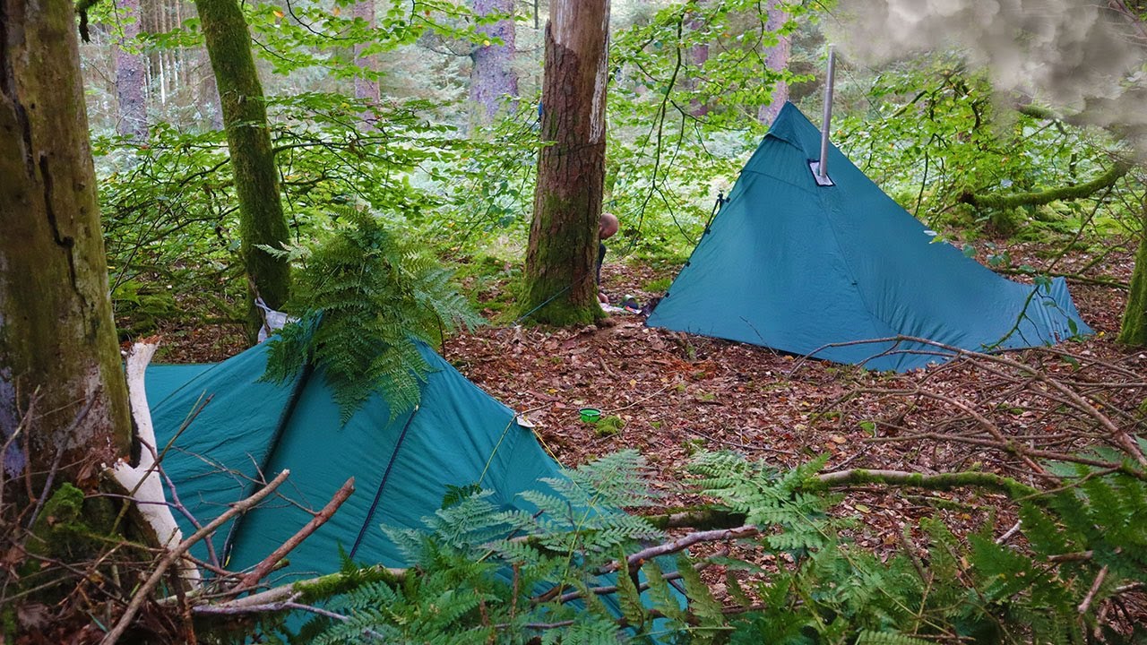 A 🔥Warm🔥 Night in the Hot Tent | 🌳Bushcraft in the Woods🌳
