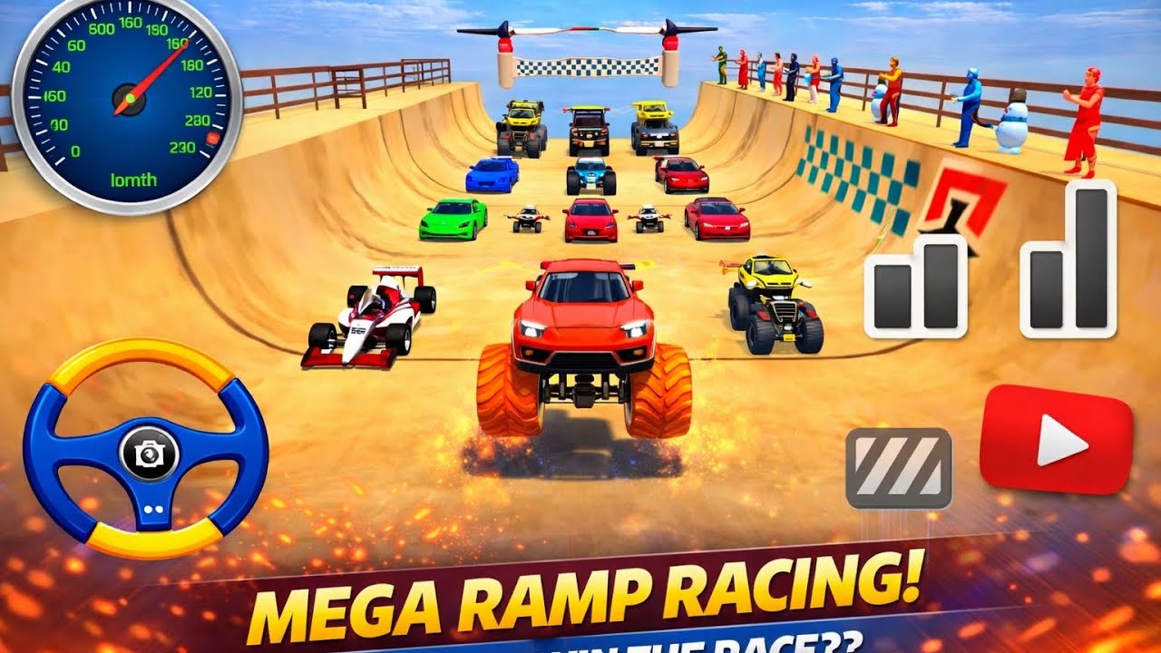 Monster Truck vs Sports Car 😱 Ultimate Stunt Battle Race