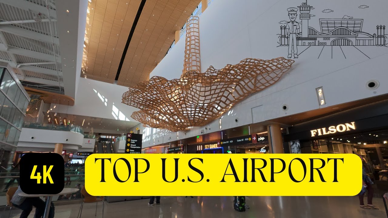 Seattle Tacoma International Airport COMPLETE Tour Concourse A to S | POV Walk of Sea-Tac SEA ✈️ 4K