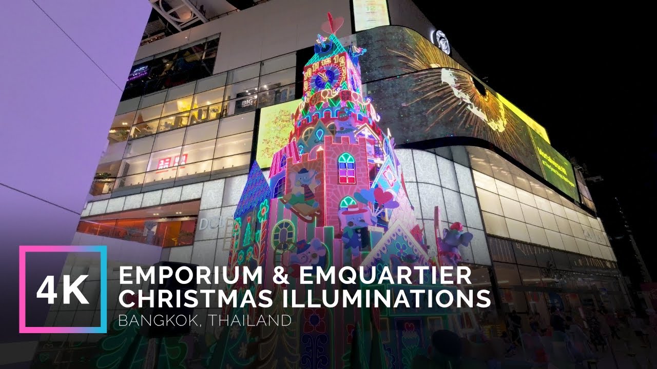 Emporium & EmQuartier Christmas Illuminations 2022 | Virtual Walking Tour | Bangkok, Thailand