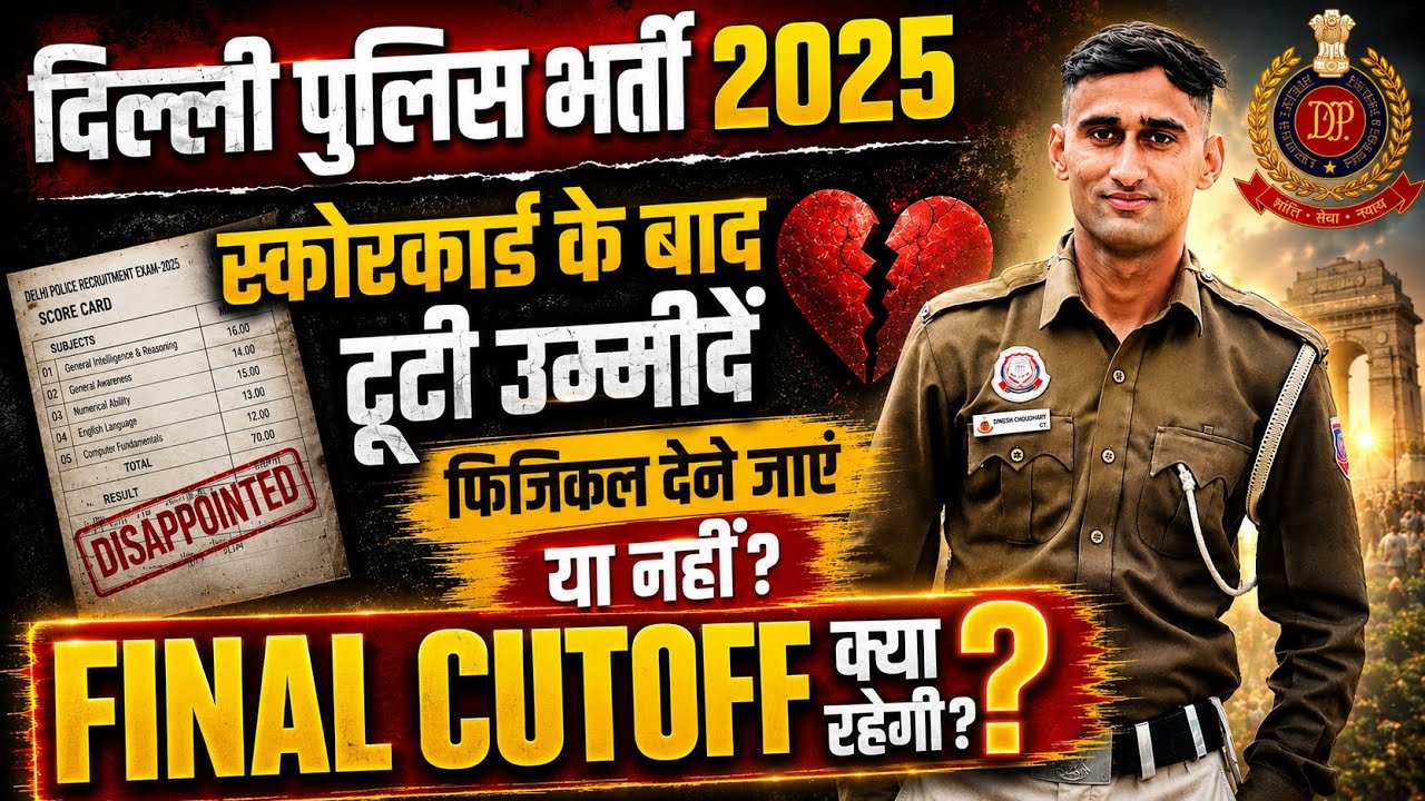 DELHI POLICE CONSTABLE SCORECARD से टूटी उम्मीदें 💔 FINAL CUTOFF? #delhipolice 