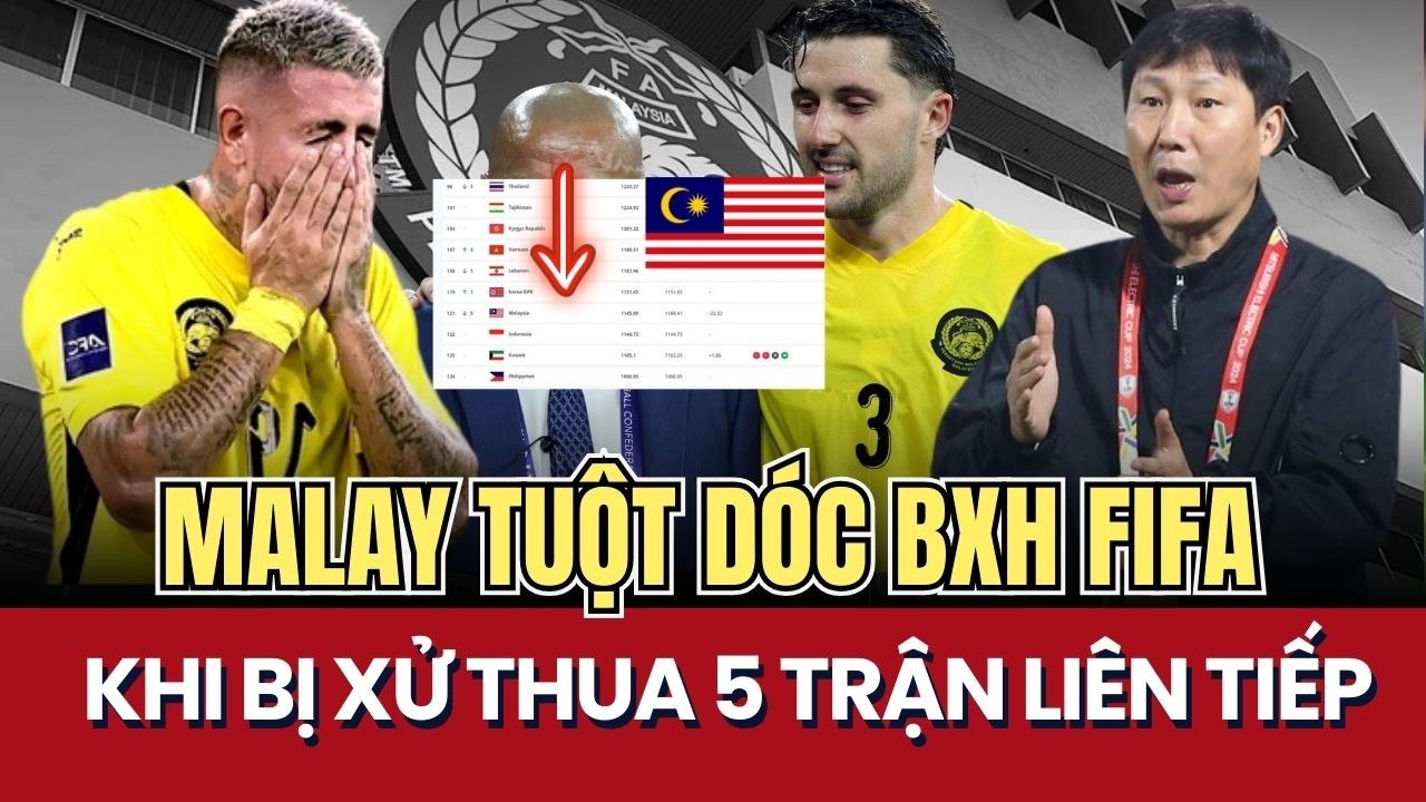 ĐT Malaysia bị xử thua 0-3 ở 5 trận đấu, Tuột Dốc Dữ Dội Trên BXH FIFA