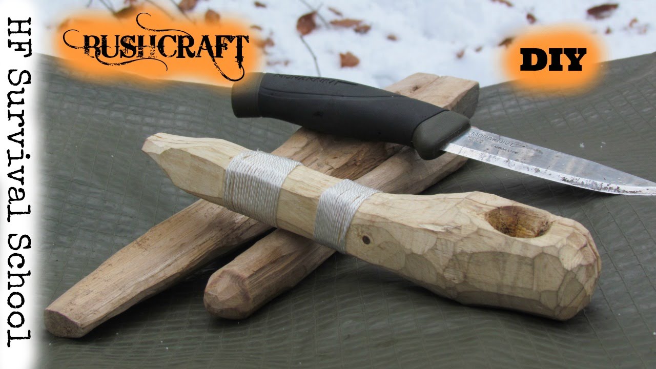 Как сделать трубку для бушкрафта - Bush Pipe - DIY - Woodcraft , Survival - HF Survival School