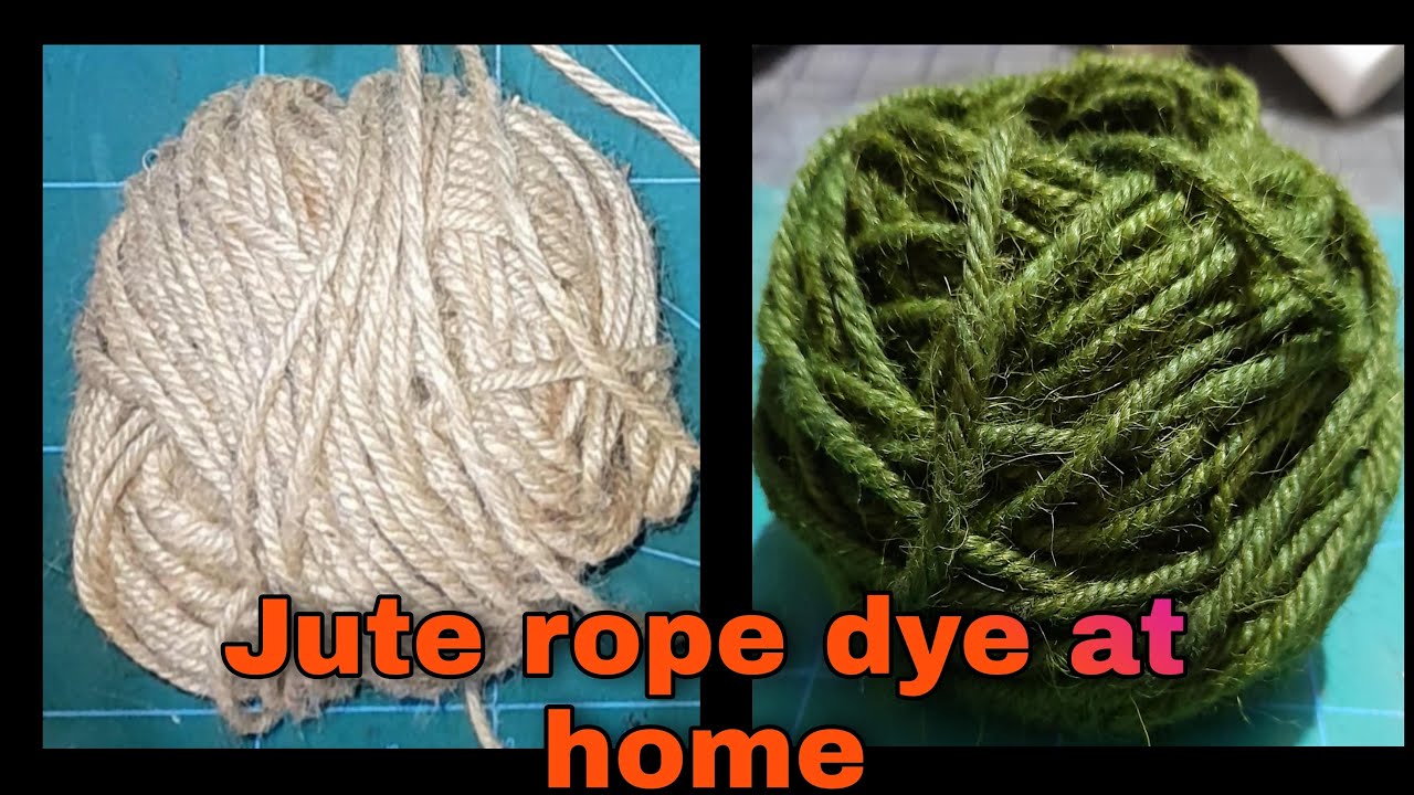 how to dye jute rope in green with blue and yellow dye