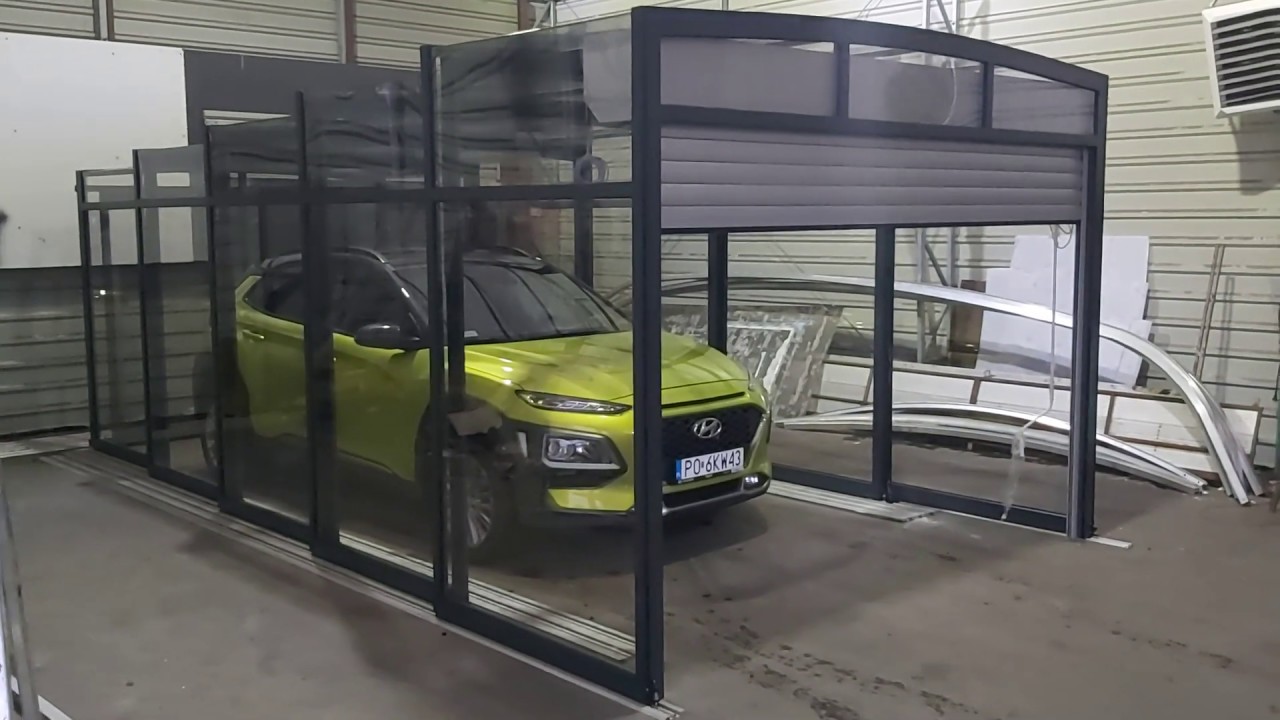 Teleskop-Faltgarage, folding garage, garage t&eacute;lescopique, garaż teleskopowy