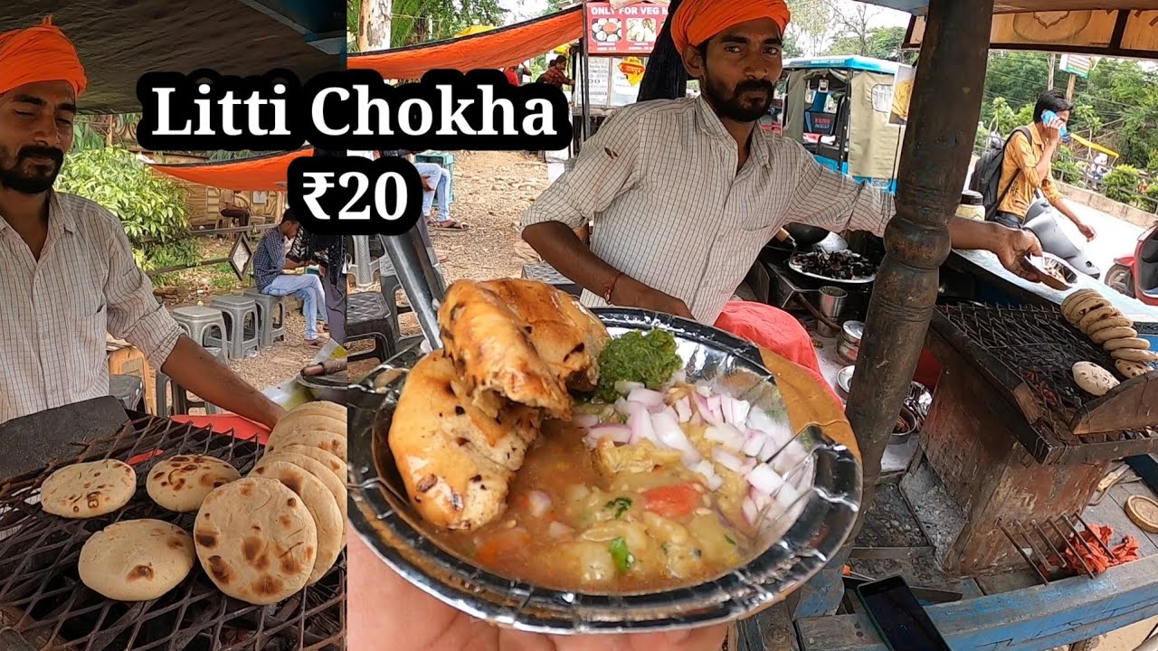 Hardworking Man Selling Litti Chokha in ₹20 India Street Food