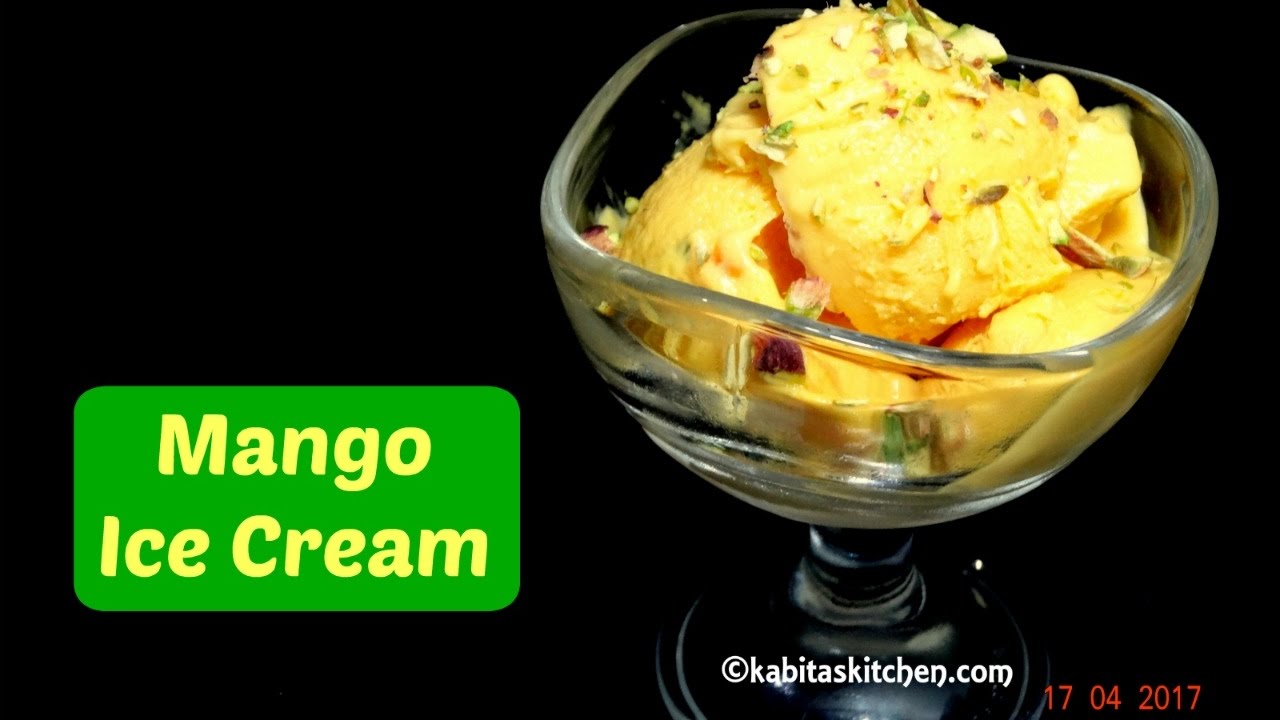 Mango Ice Cream Recipe | Easy Ice cream | Homemade Ice cream | Eggless Ice cream | kabitaskitchen