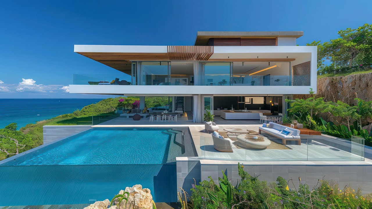 Explore This Breathtaking Modern Beach House with Open Plan Living & Oceanfront Views