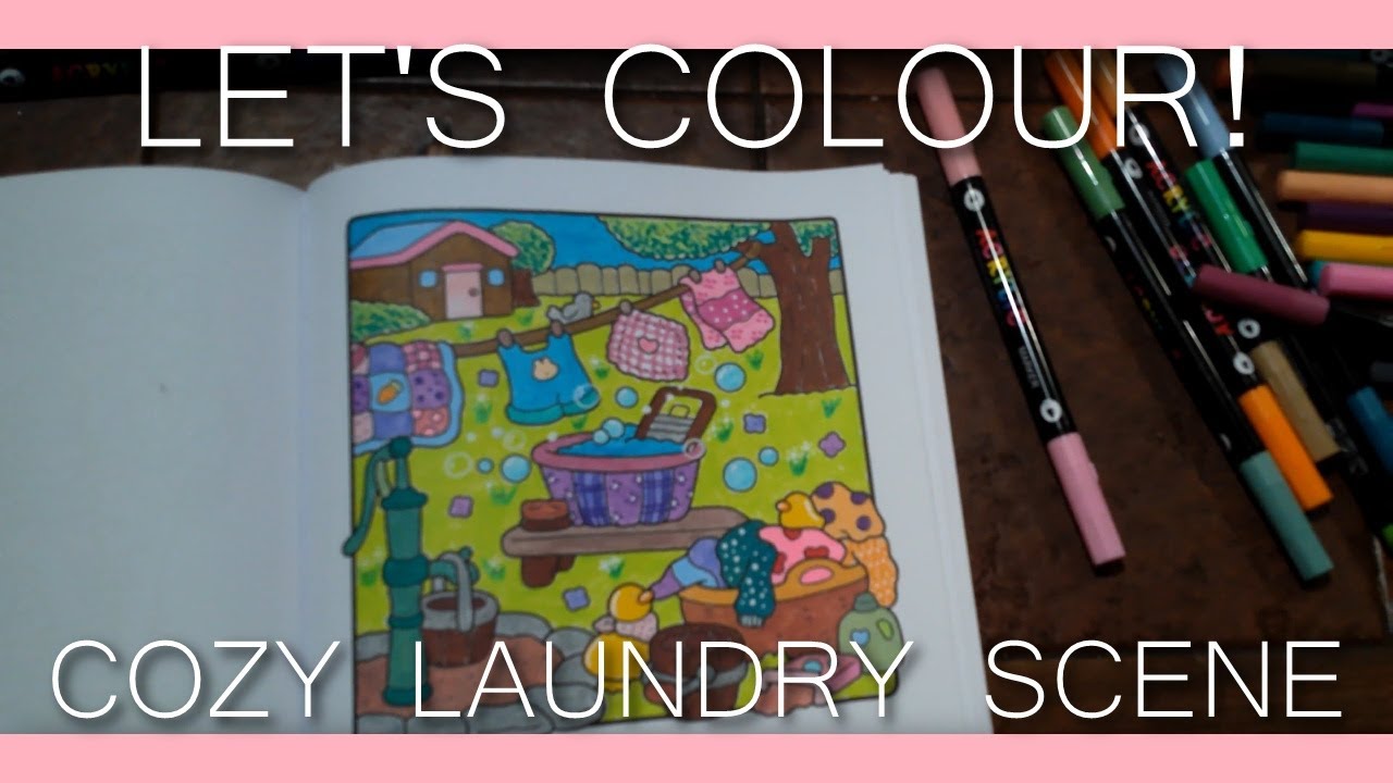Let's Colour! Cozy Laundry Scene | CocoWyo - Cozy Corner