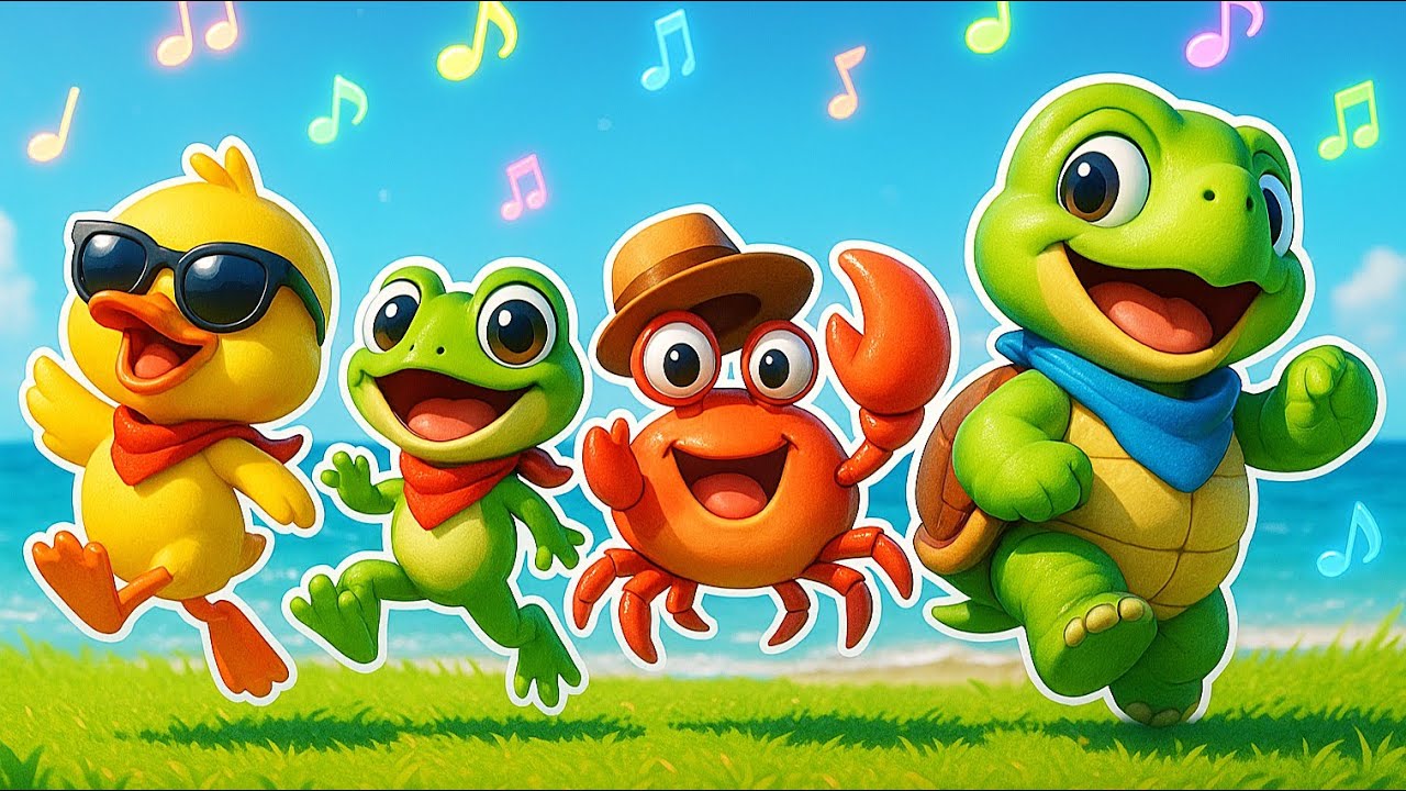 O broscuța Oac, O rățușca Mac, Un rac și Țestoasa Țac 🐸🦆🦀🐢 Cântec pentru copii  | Cip-Cirip