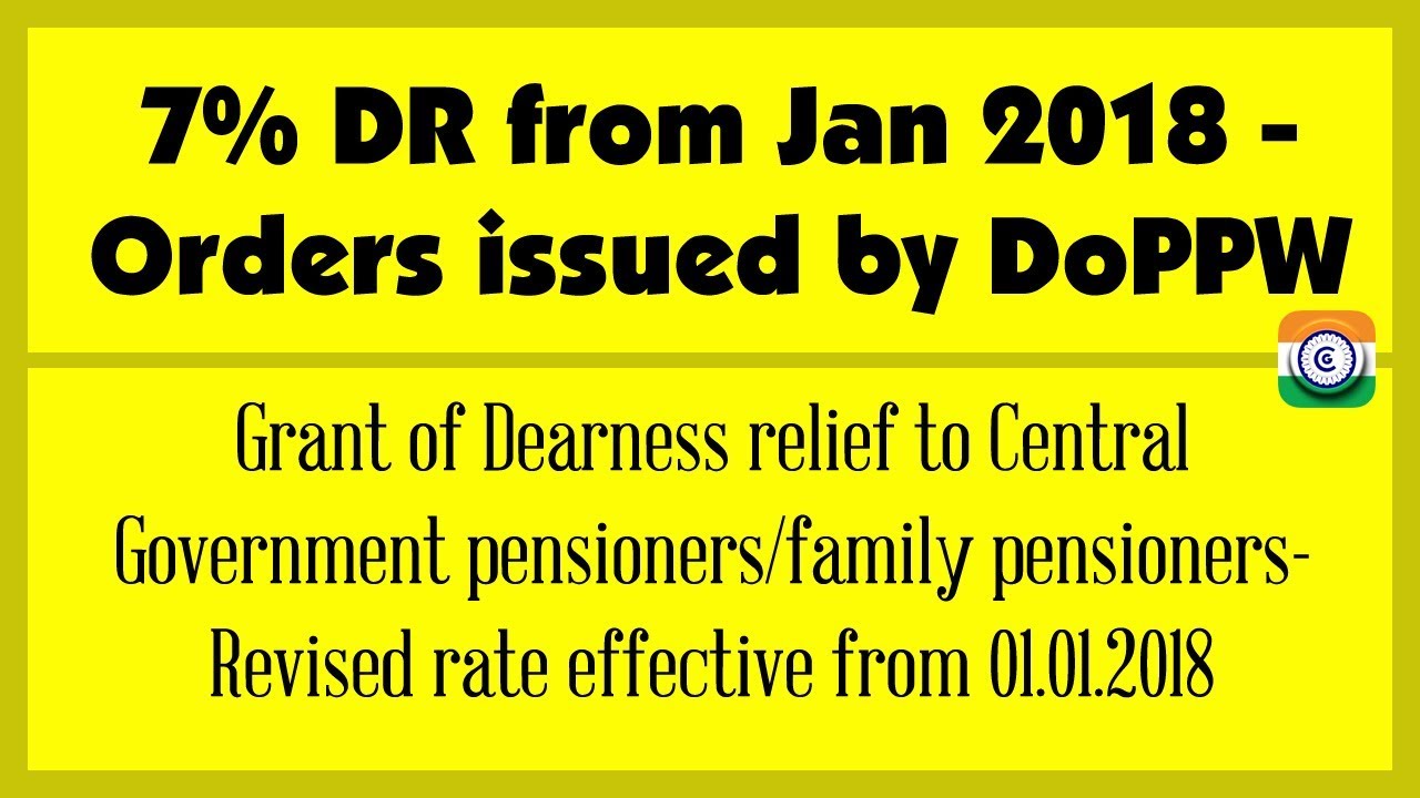 7% DR from Jan 2018 - Orders issued by DoPPW