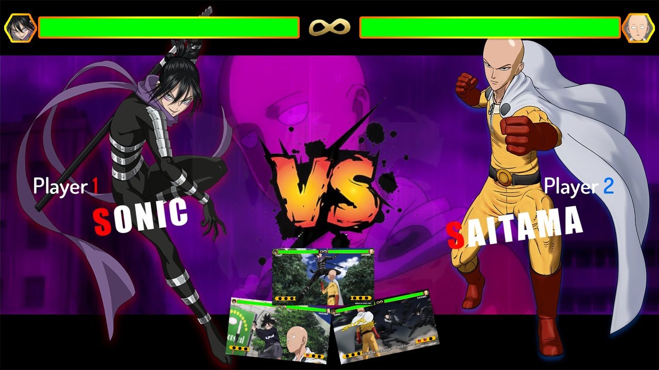Saitama vs Sonic With Healthbars Compilation | One Punch Man