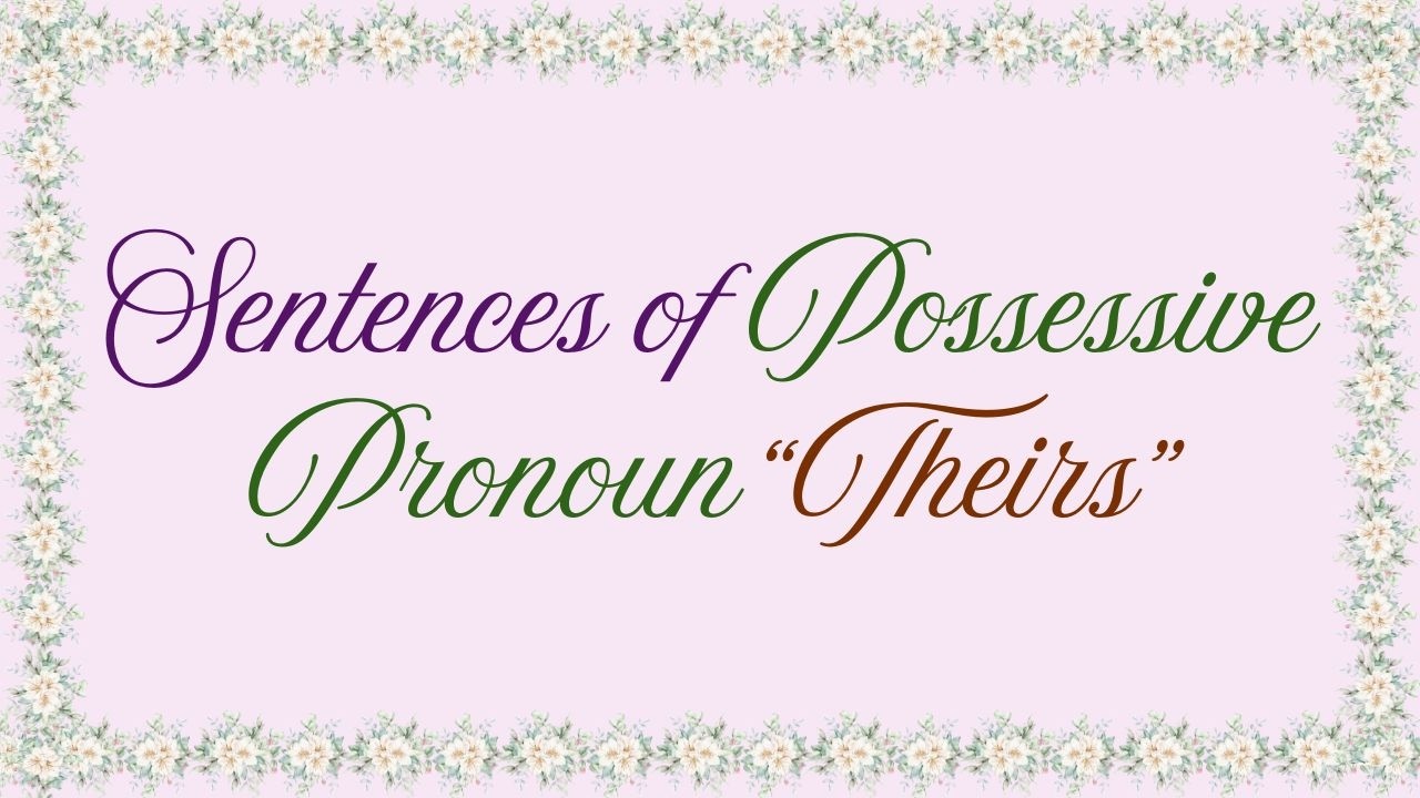 Sentences of Possessive Pronoun 