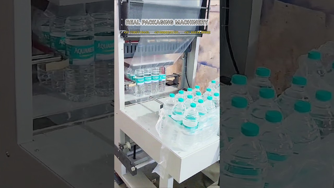Web sealer with shrink tunnel | water Bottle shrink wrap machine #waterbottles #waterpacking
