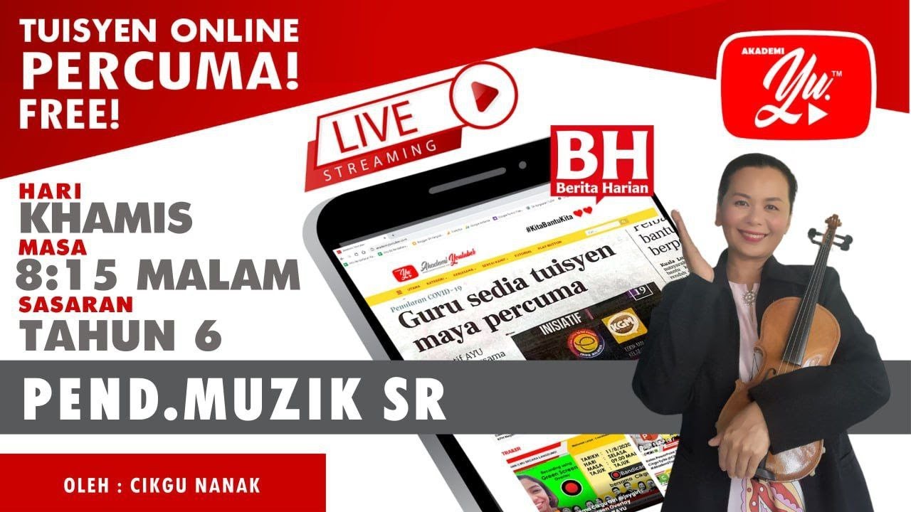 🔴 [LIVE] PENDIDIKAN MUZIK SR, UNIT 3 TUDUNG PERIUK OLEH CIKGU NANAK #30 #TUISYENPERCUMA