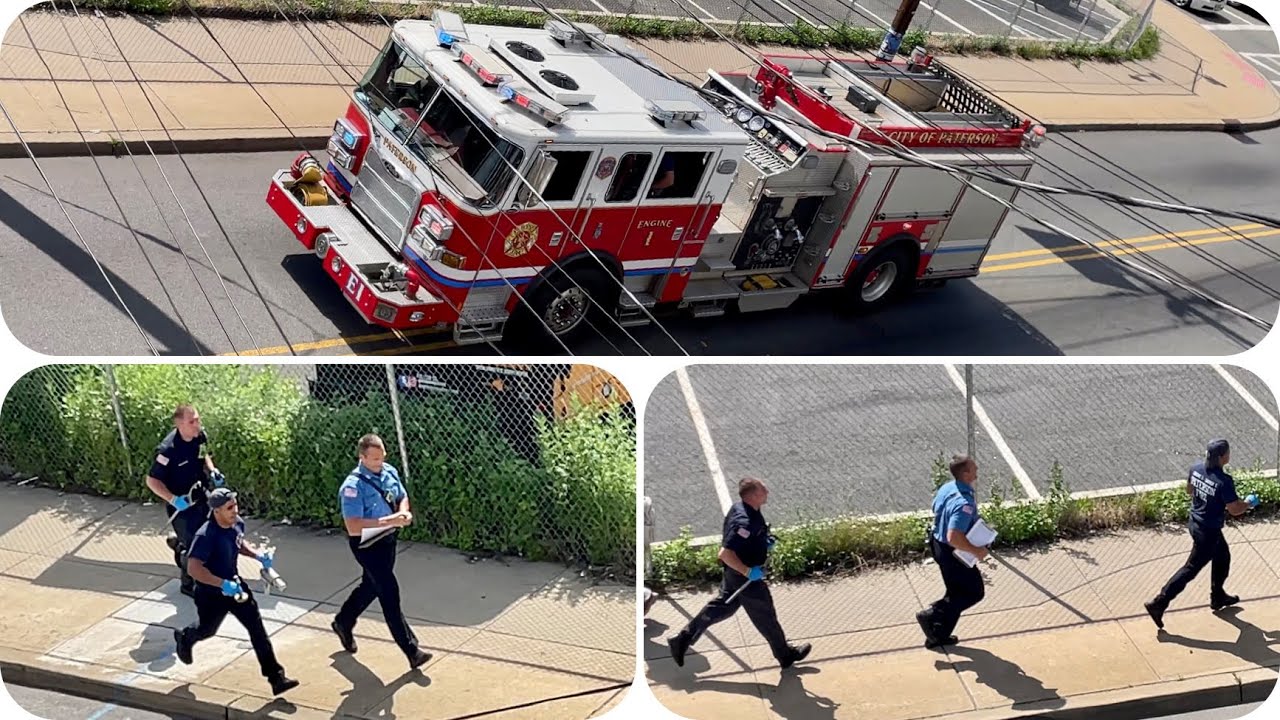 Paterson Fire Fighters Running To Their Truck, Suiting Up & Responding To A Possible Fire. 6-4-22