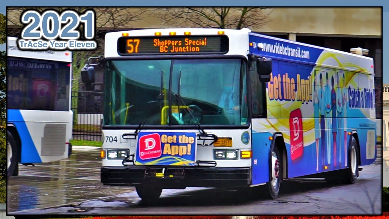 Buses at BC Junction in Binghamton, NY, 2021