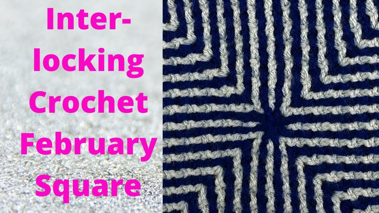 Interlocking Crochet February Square | Interlocking Crochet in the Round Free Pattern
