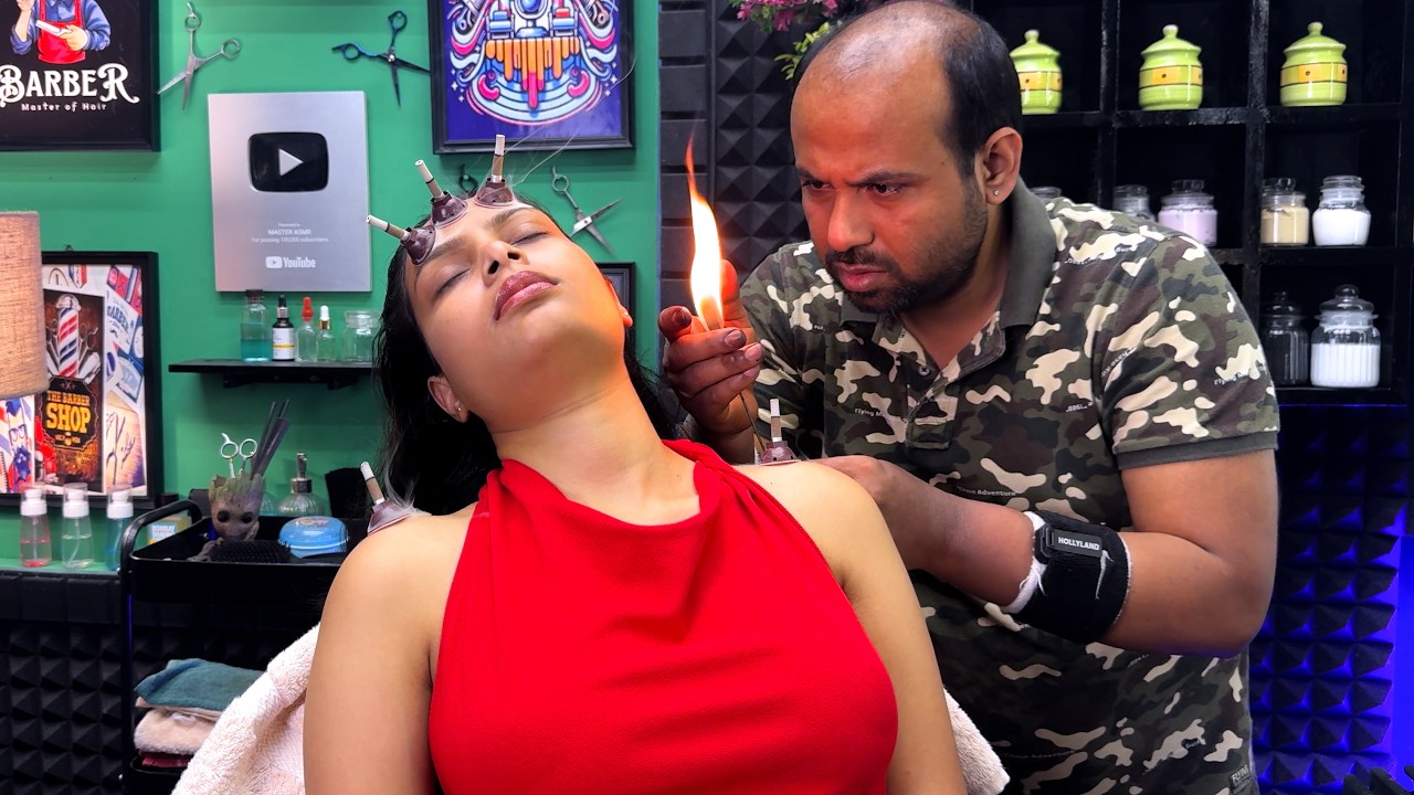 Reiki Master Relaxing Fire Head Massage ASMR | Indian Massage