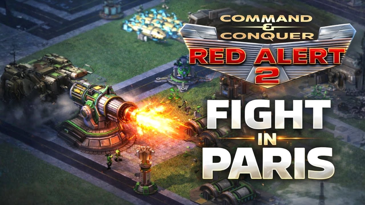 Red Alert 2 | Fights in Paris | (7 vs 1 + Superweapons)