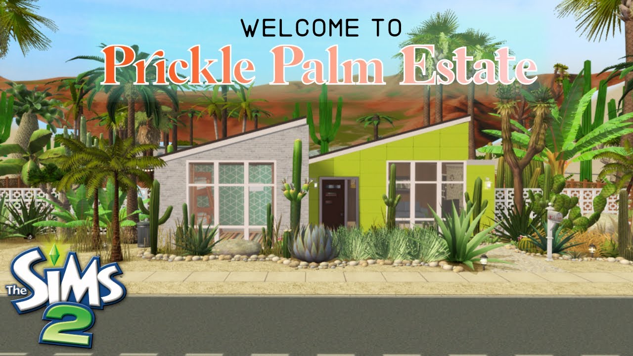 🌵 Prickle Palm Estate 🌵 || Mid-Century Modern Vacation Home || Sims 2 Speed Build