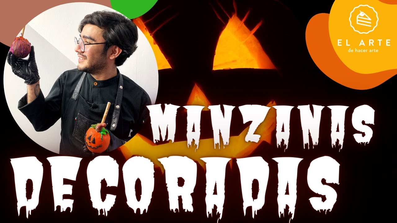 Manzanas con caramelo y chocolate temática Halloween - El arte de hacer arte