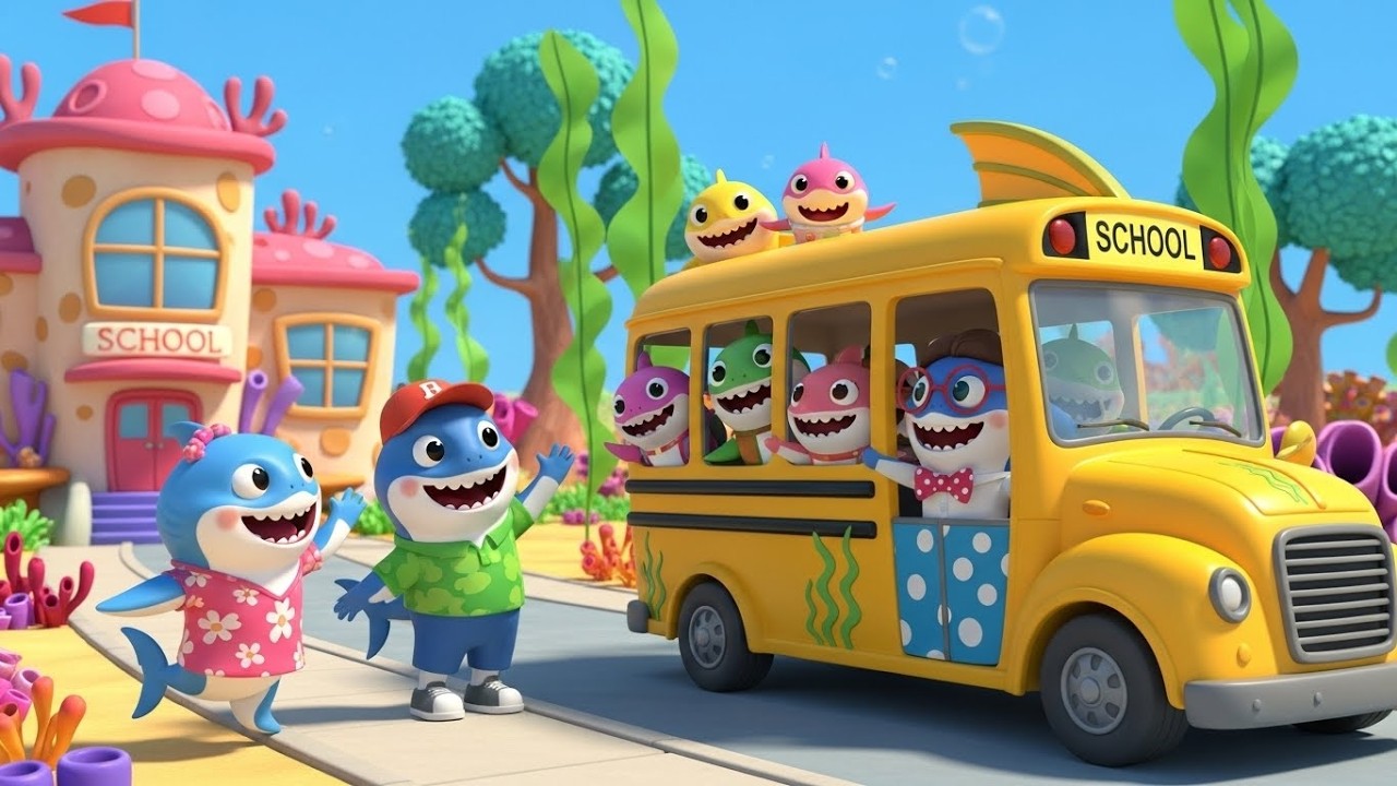 Paseo en Autobús Escolar del Tiburón 🦈🚌 | Canciones infantiles divertidas | Baby Song Español para