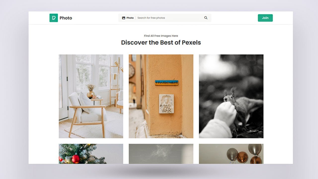 Pexels Clone Only Using HTML CSS And JS