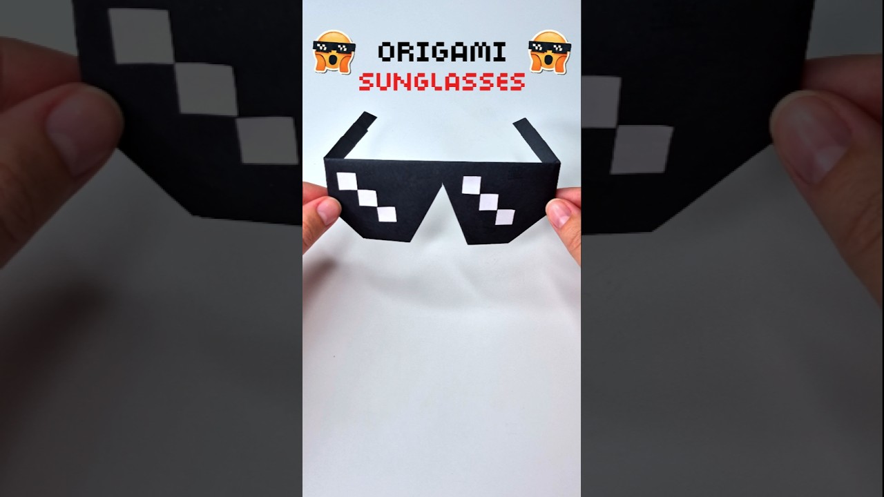 How to Make Thug Life Glasses With Just Paper! 😎 DIY Origami Pixel Sunglasses | Easy Paper Craft