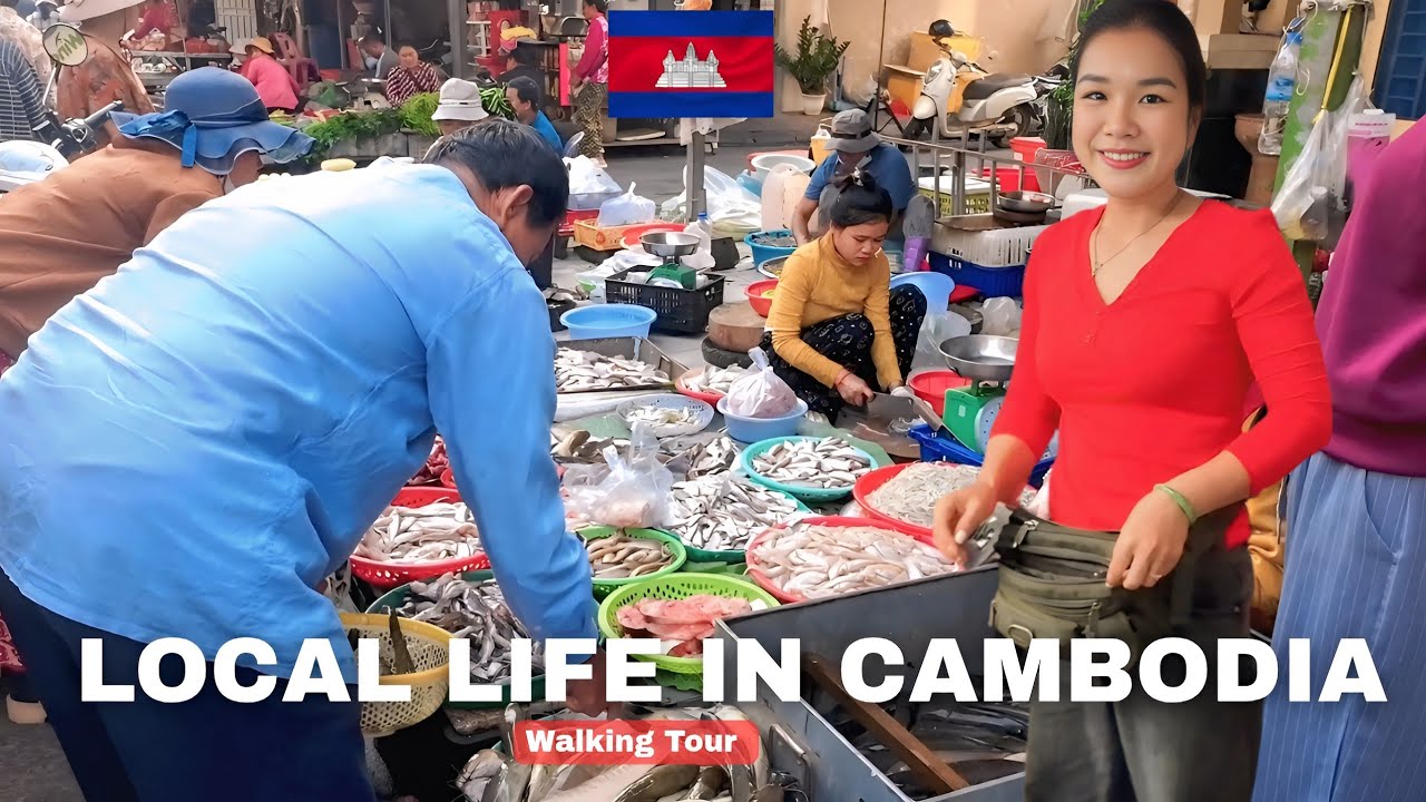 Exploring The Vibrant Street Market of Phnom Penh City | Real Cambodia Morning Life 