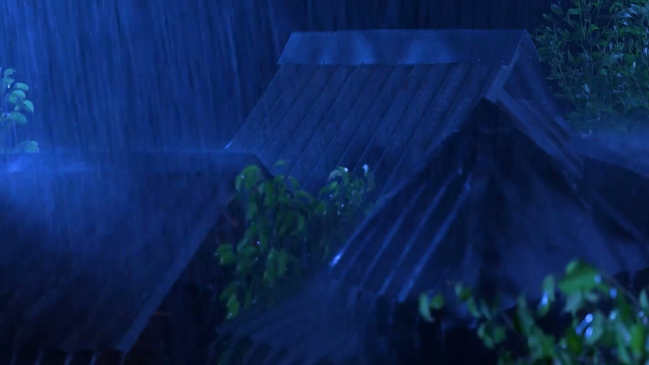 Rain on Roof - FALL ASLEEP FAST in 5 MINUTES with Torrential Rain & Intense Thunder for Relax