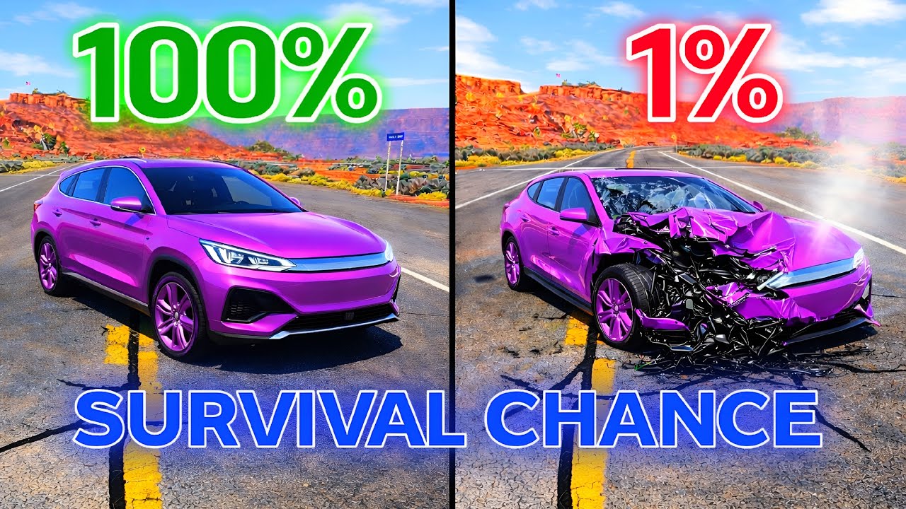 Best of Realistic Survival Chance Crashes 🚓BeamNG drive #74