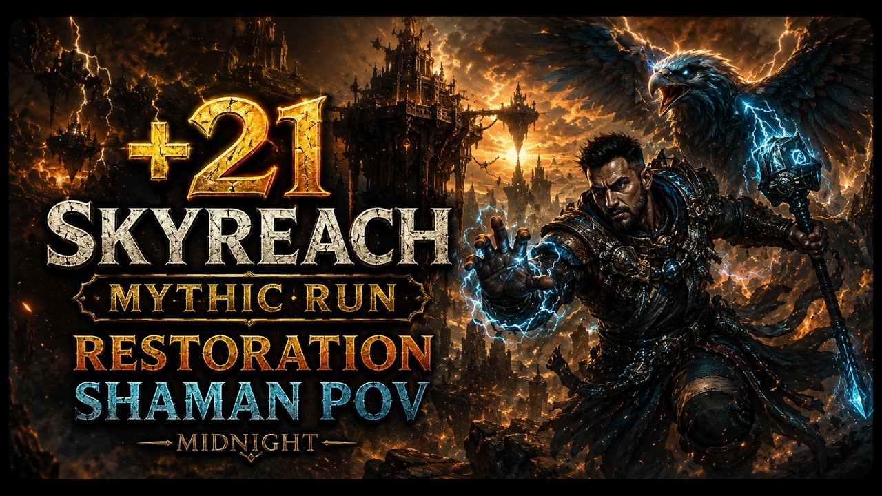 Skyreach +21 Mythic Run | Restoration Shaman POV - Midngiht