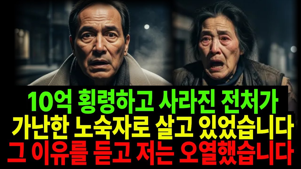 10억 횡령하고 사라진 전 처는 노숙자로 살고 있었다. 그 이유를 듣고 오열했습니다 [오디오북][사연라디오][노후사연]