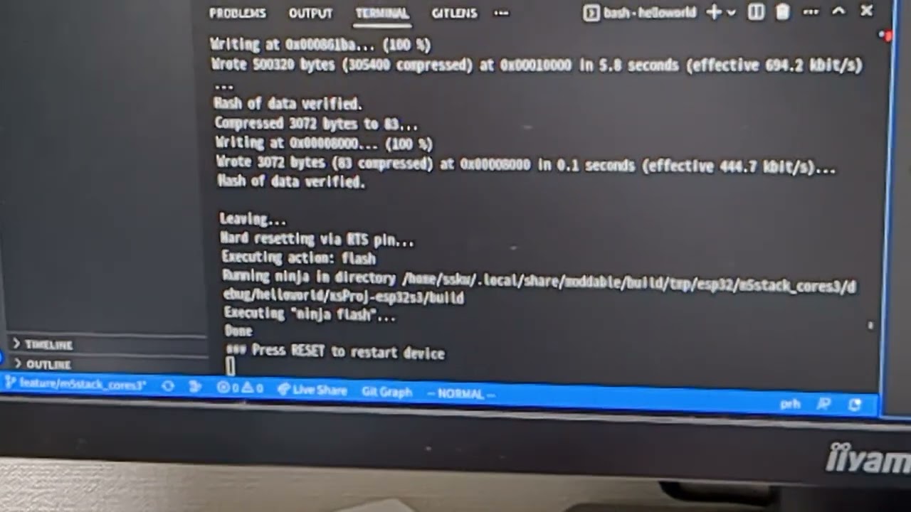 The first attempt to write Moddable host into M5Stack CoreS3