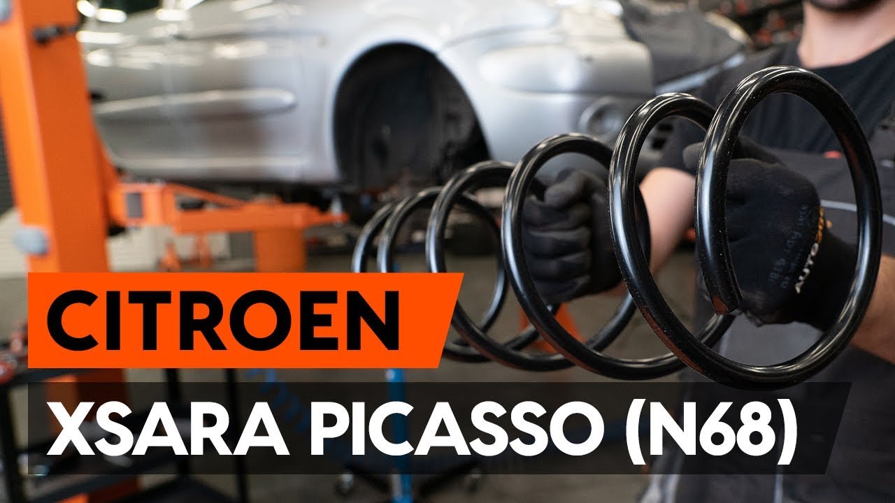 How to change front springs / front coil springs on CITROEN XSARA PICASSO (N68) [TUTORIAL AUTODOC]