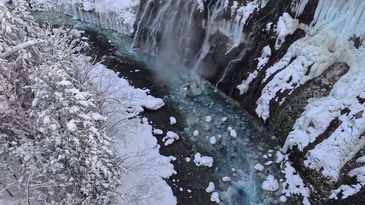 The Blue Ice Waterfall: Shirahige Falls in Winter ❄️🌊