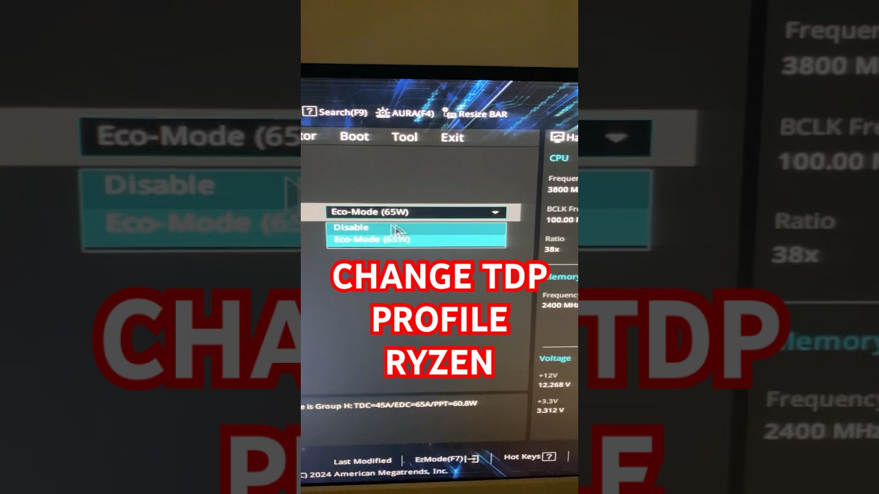 How to Change TDP PROFILE of AMD RYZEN CPU to 65 watts #ecomode #amd #5800x