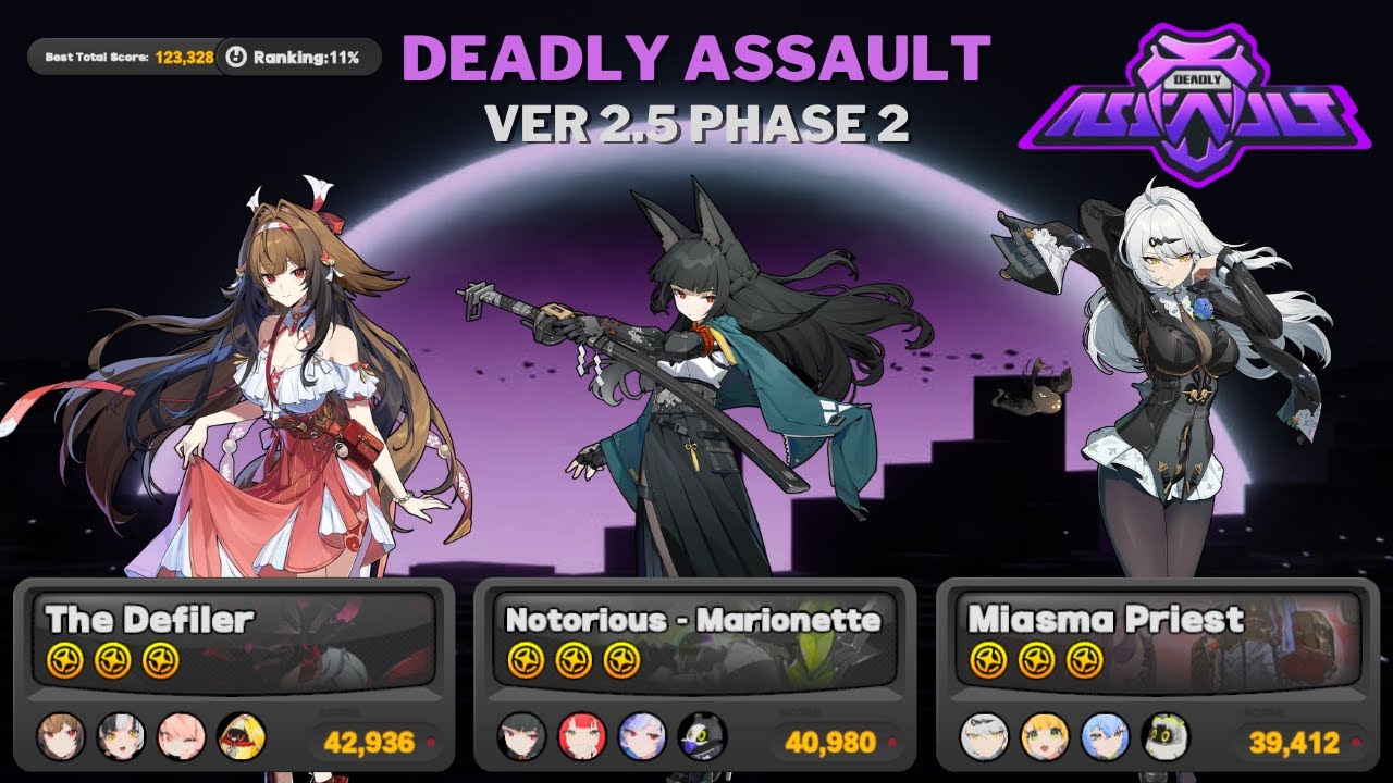 THE BIG 3 CRASH DEADLY ASSAULT!!! M0W1 Ye Shunguang & M2W1 Miyabi & M0W1 Yixuan | Deadly Assault 2.5