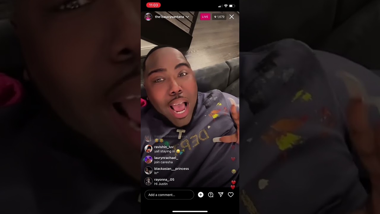 Saucy Santana goes Live on Instagram 07/01/2023